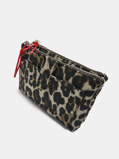 Multi-Purpose Nylon Pouch With Animal Print
