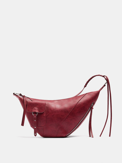 Asymmetrical Shoulder Bag With Pocket