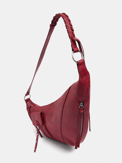 Asymmetrical Shoulder Bag With Pocket