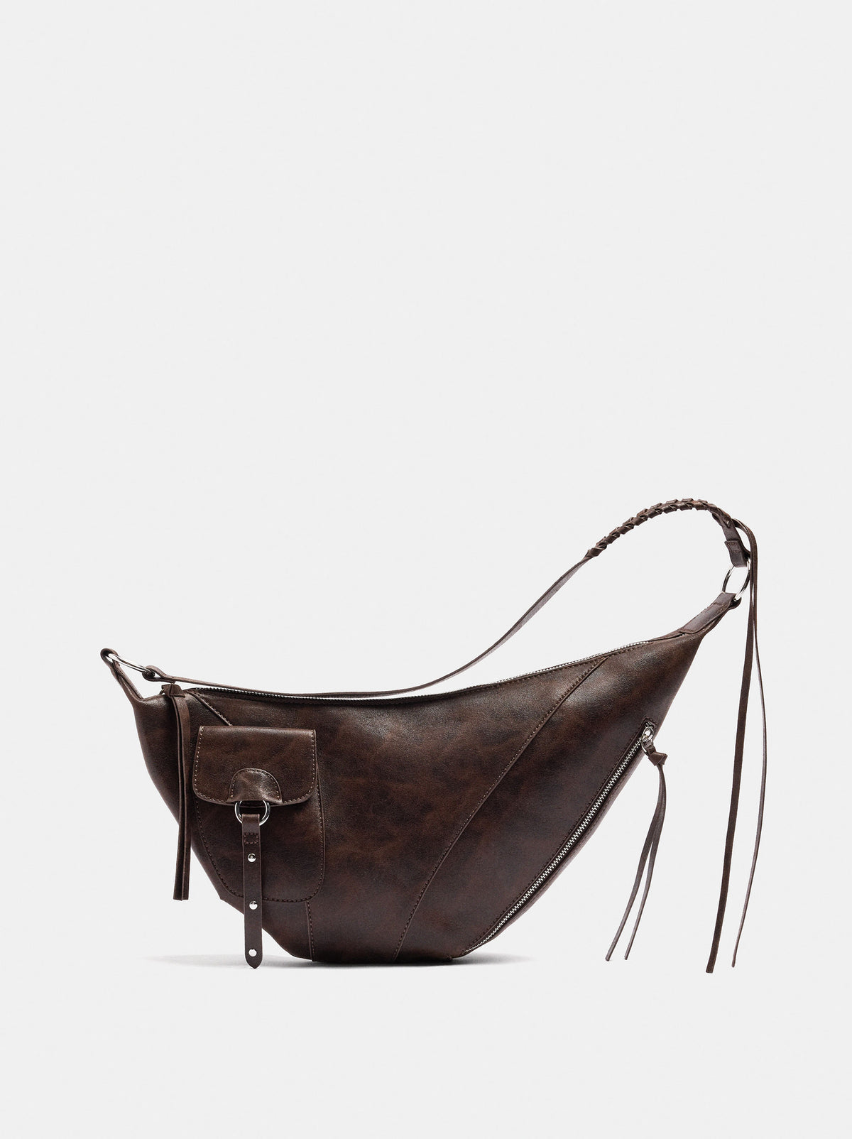 Asymmetrical Shoulder Bag With Pocket