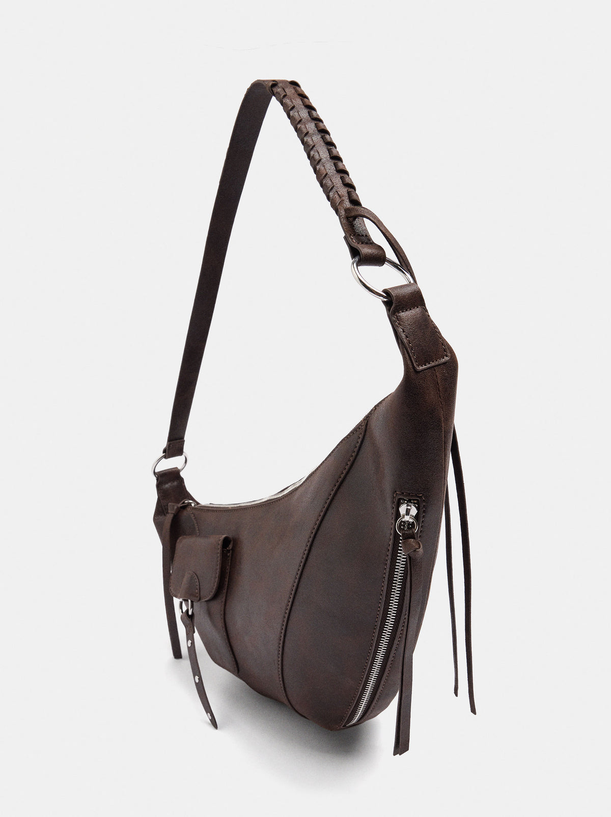 Asymmetrical Shoulder Bag With Pocket