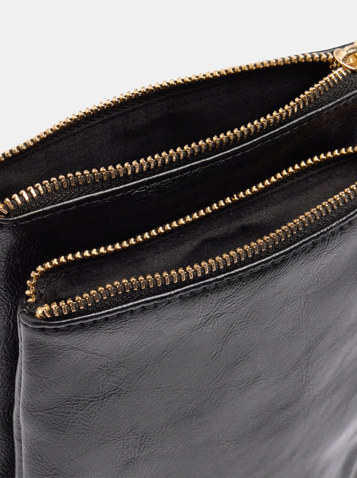 Double Crossbody Bag With Cracked Effect