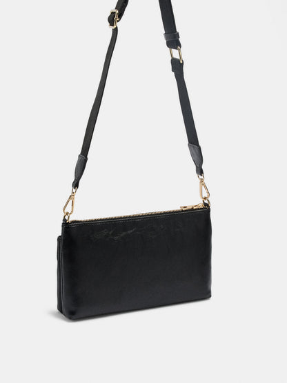 Double Crossbody Bag With Cracked Effect