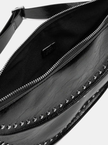 Half-Moon Shoulder Bag With Studs