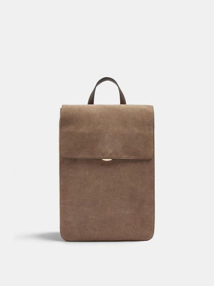 Leather Backpack With Flap For A 14" Laptop