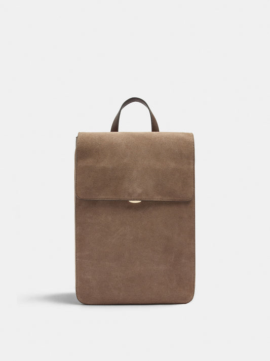 Leather Backpack With Details For 14-Inch Laptop