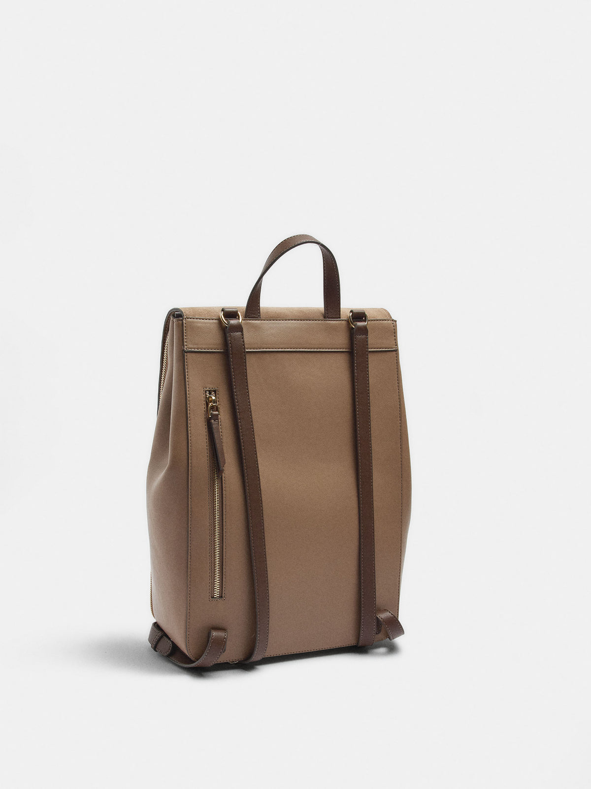 Leather Backpack With Flap For A 14" Laptop