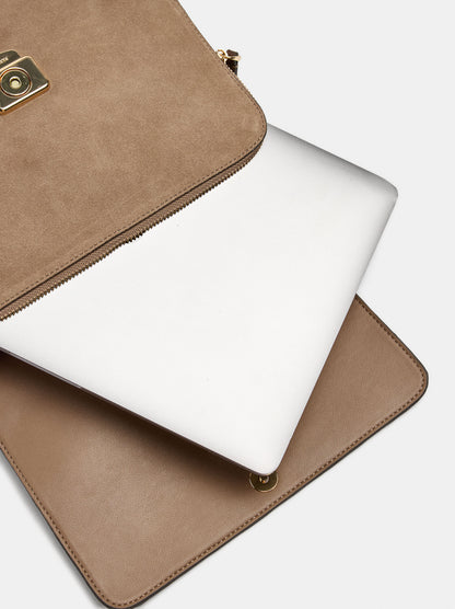 Leather Backpack With Flap For A 14" Laptop