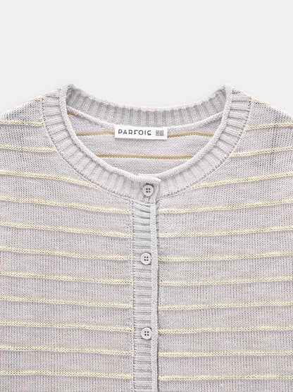 Knit Cardigan With Stripes