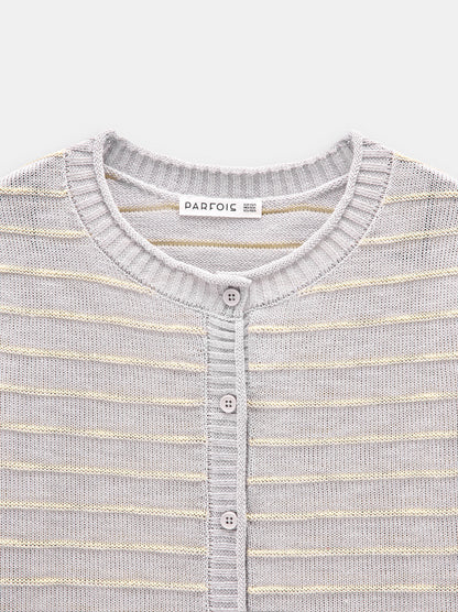 Knit Cardigan With Stripes