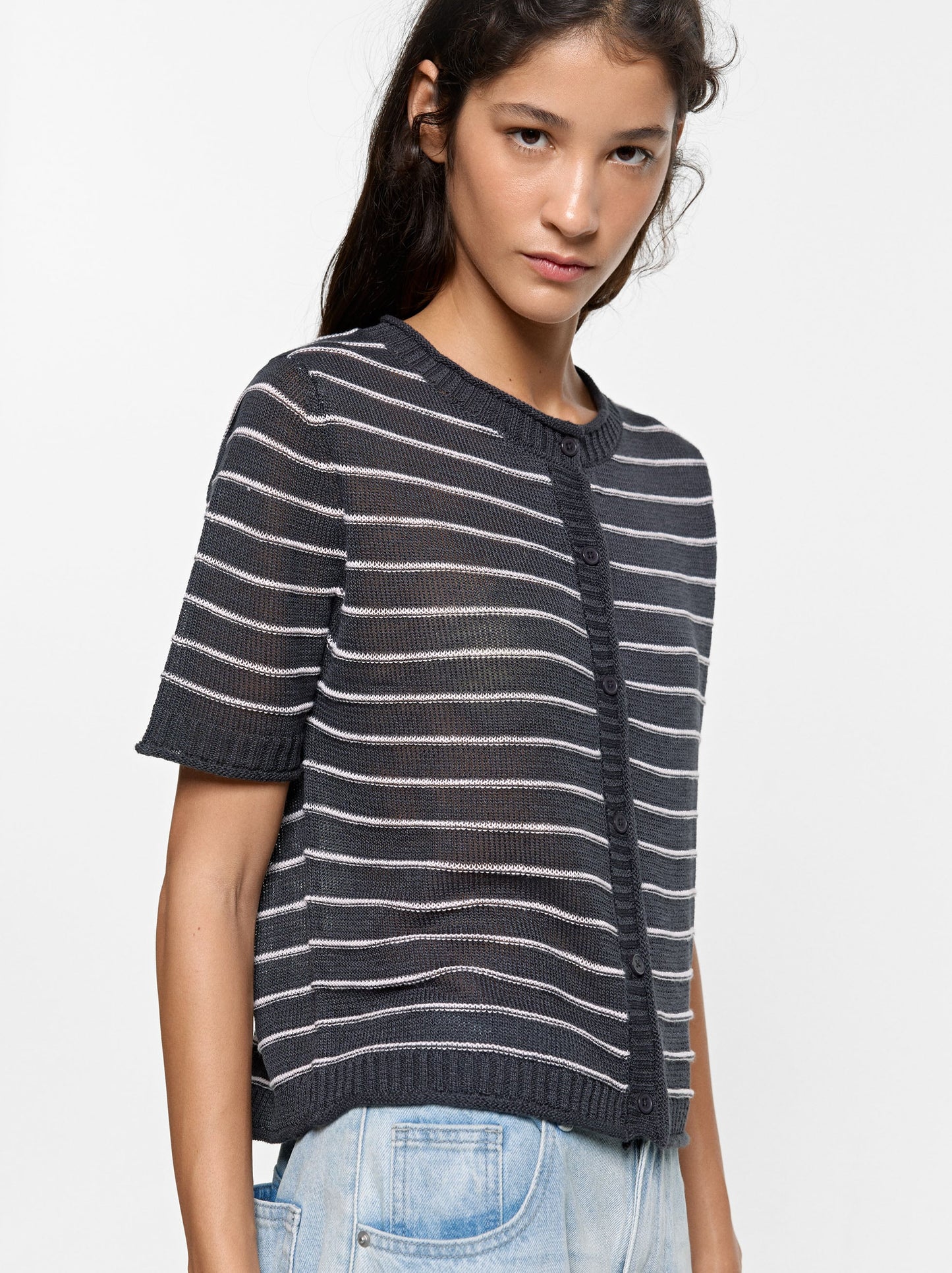 Knit Cardigan With Stripes