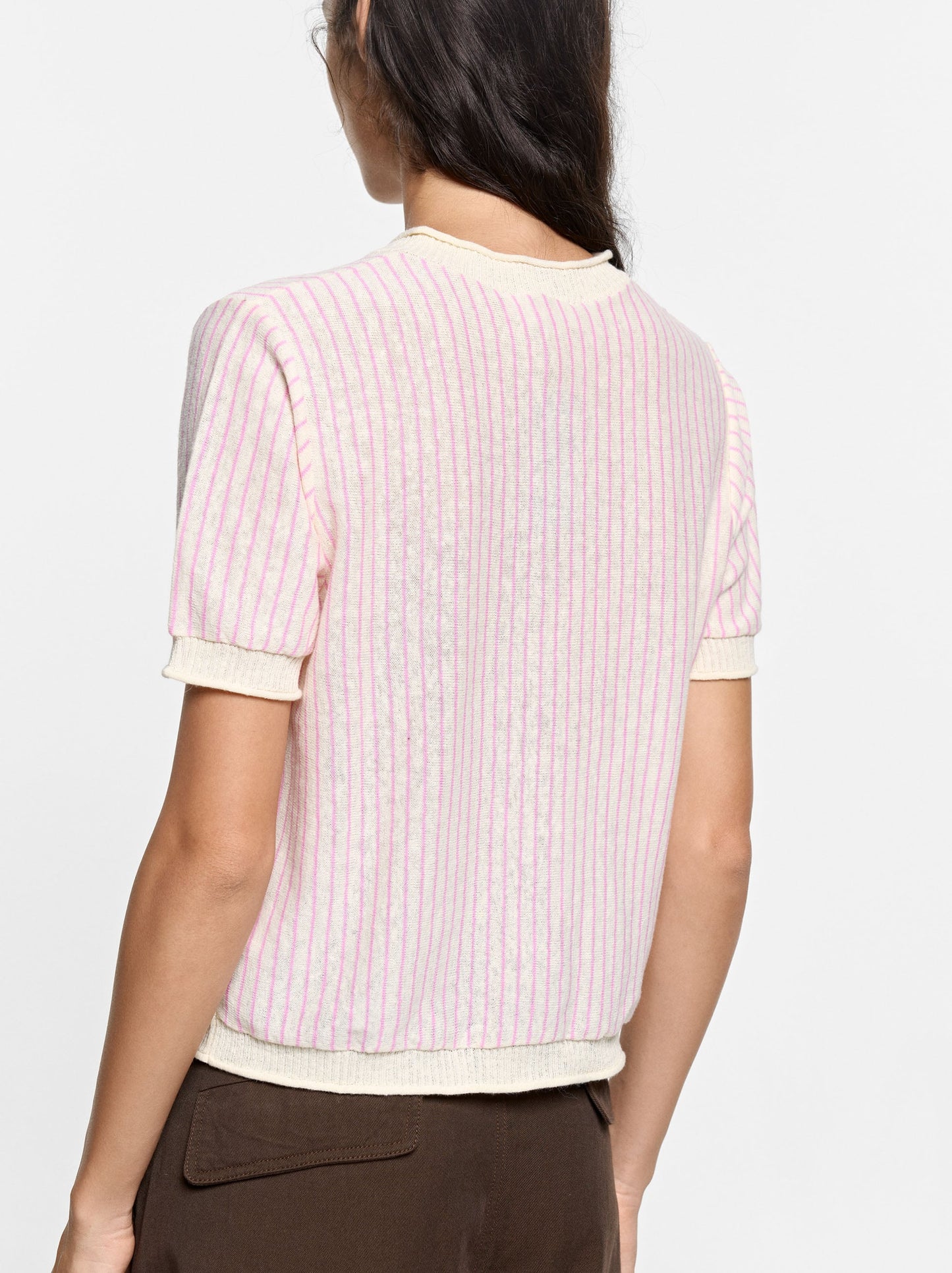 Striped Linen-Blend Cardigan