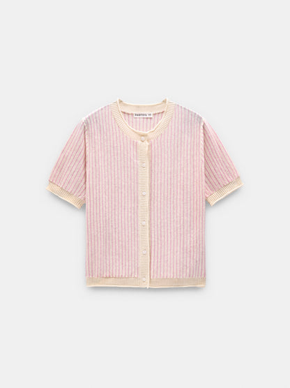 Striped Linen-Blend Cardigan