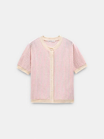 Striped Linen-Blend Cardigan