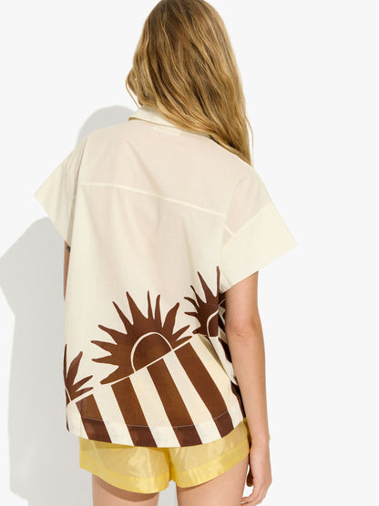 Blouse With Printed Suns 100% Cotton
