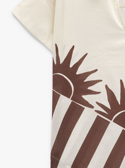 Blouse With Printed Suns 100% Cotton
