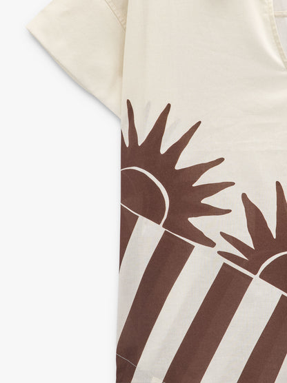 Blouse With Printed Suns 100% Cotton