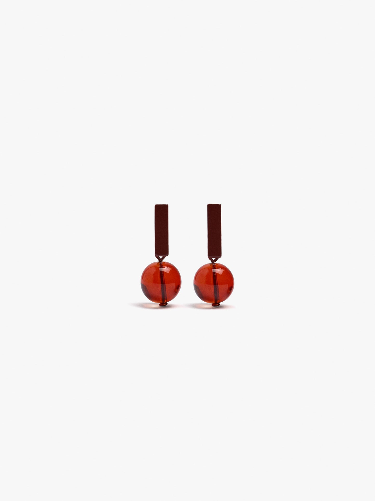 Bar Earrings With A Resin Bead