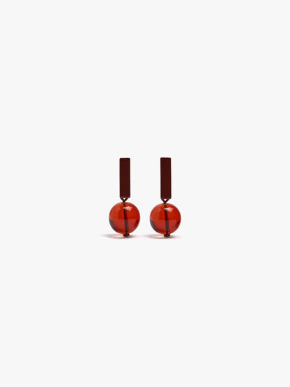 Bar Earrings With A Resin Bead