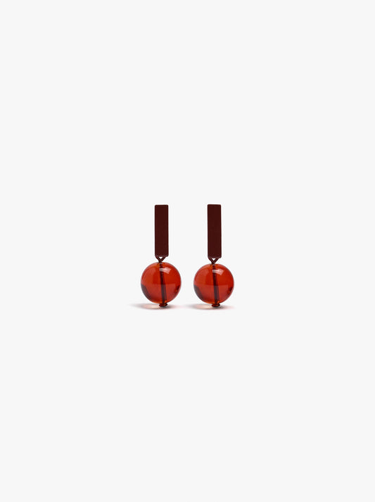 Bar Earrings With A Resin Bead