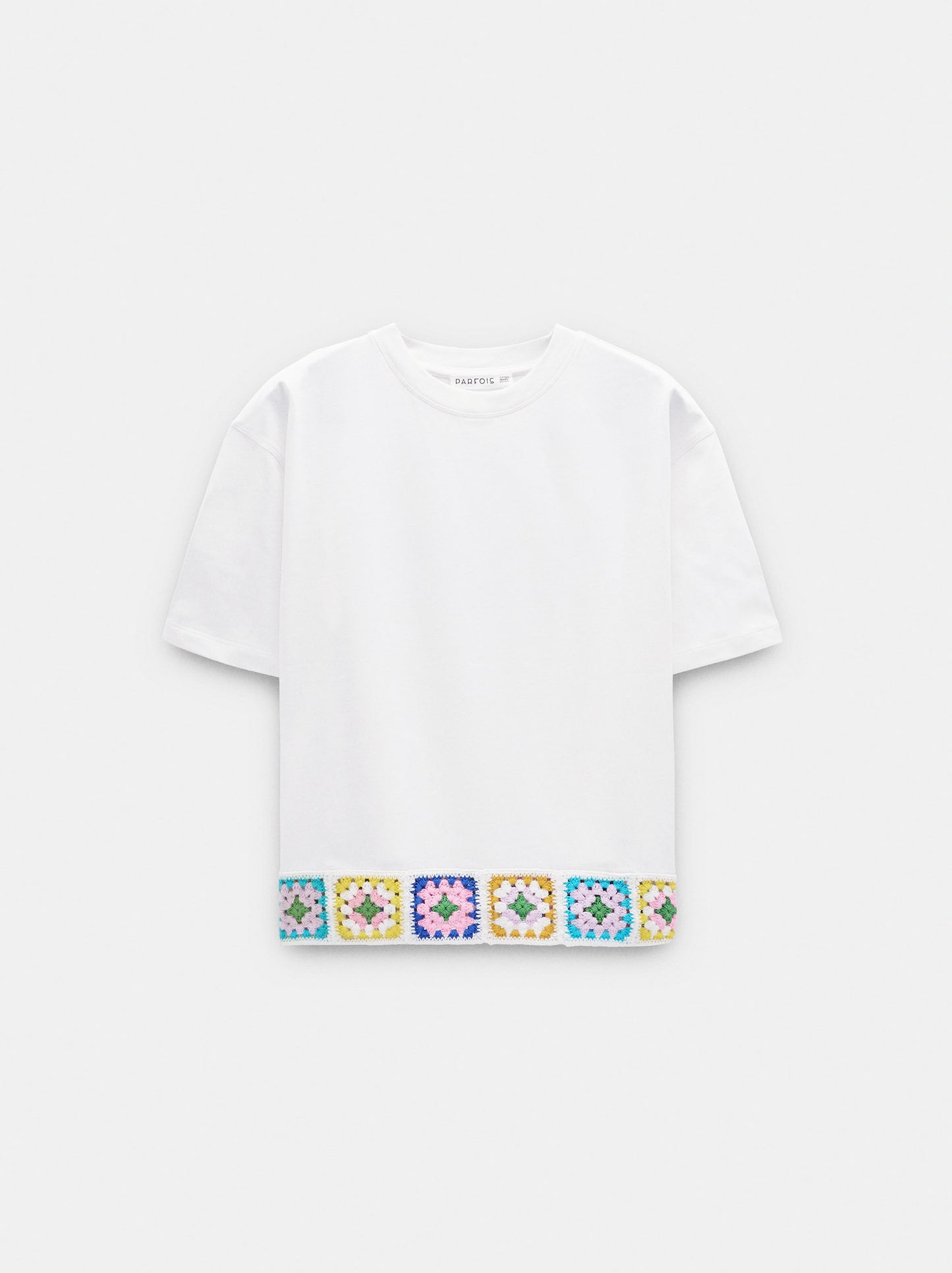 100% Cotton T-Shirt With Crochet