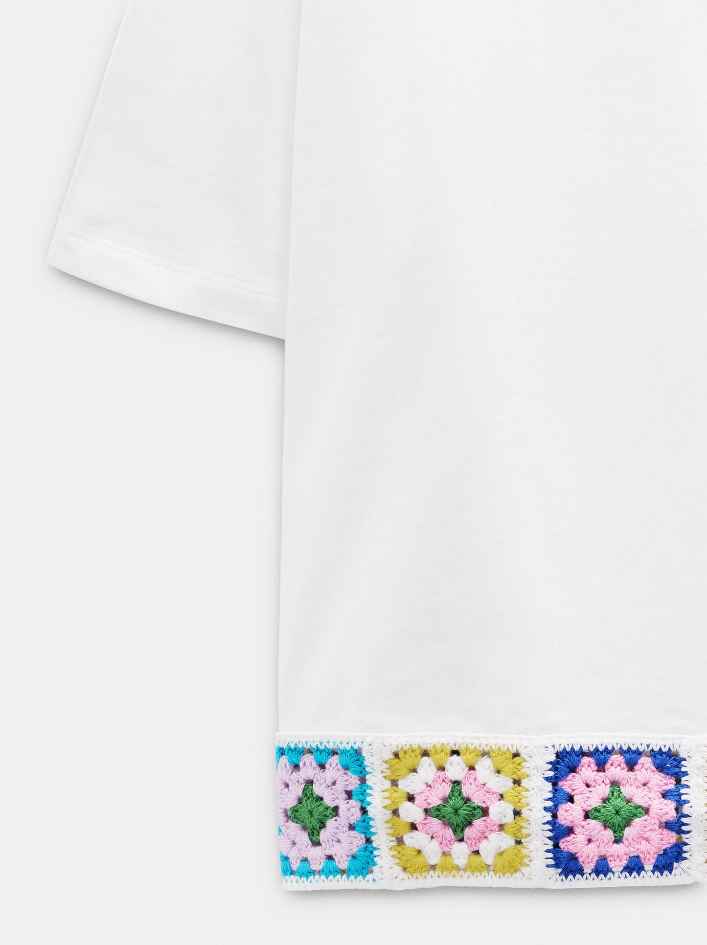 100% Cotton T-Shirt With Crochet