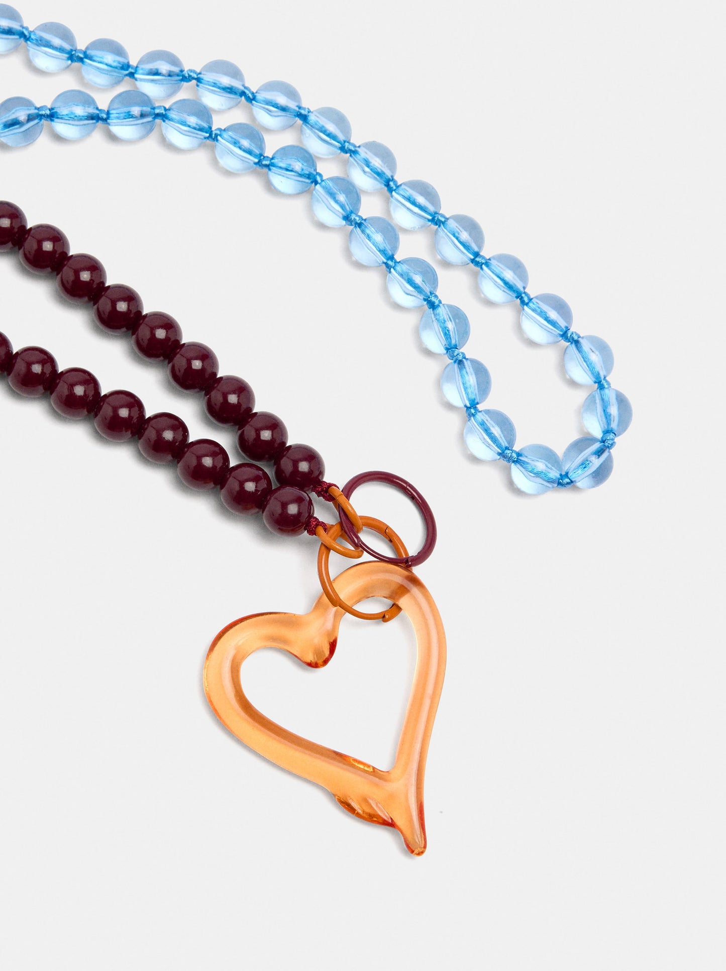 Set Of Beaded Necklaces With Heart Pendant