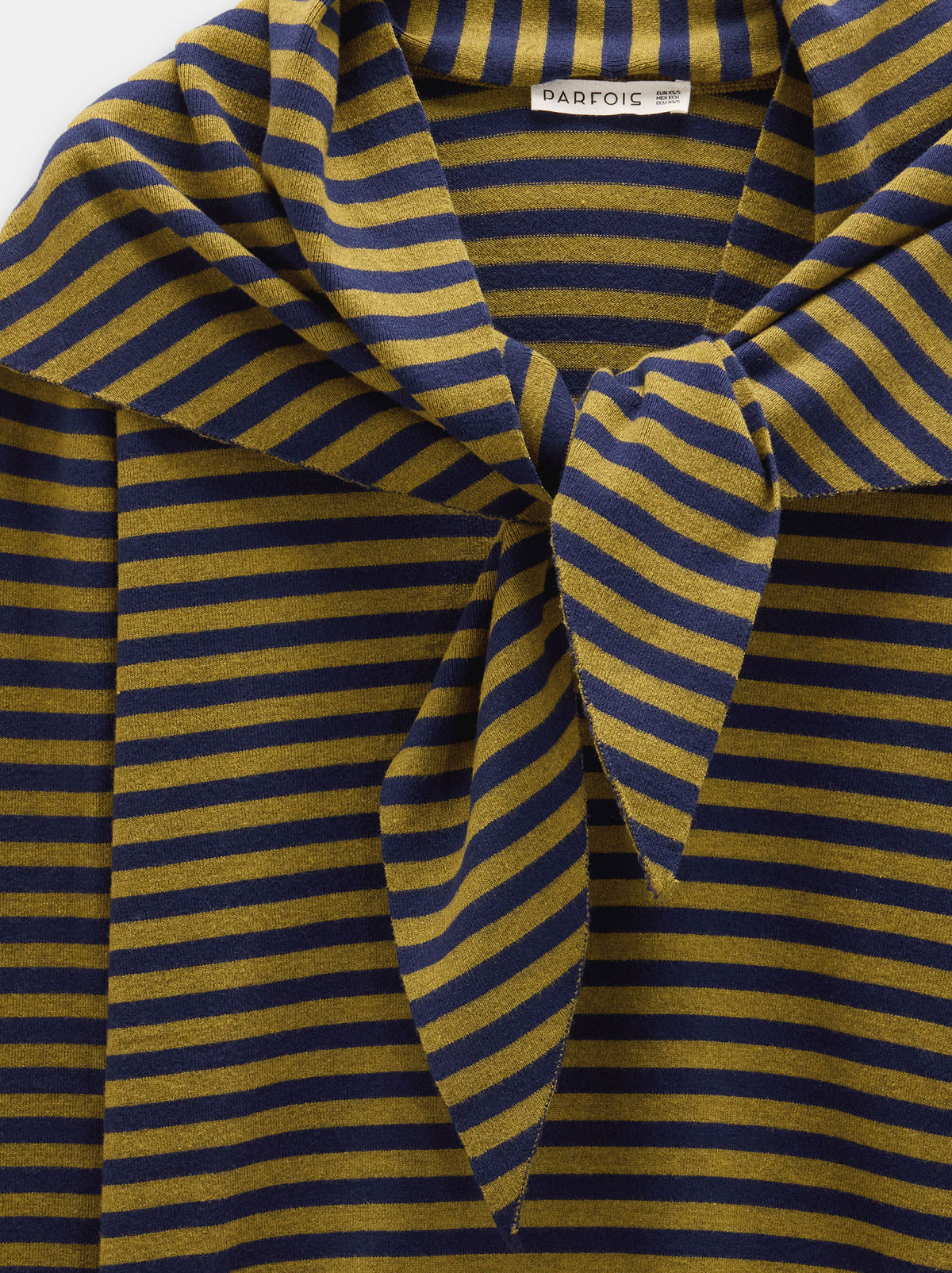 Striped Knit Sweater With Shawl
