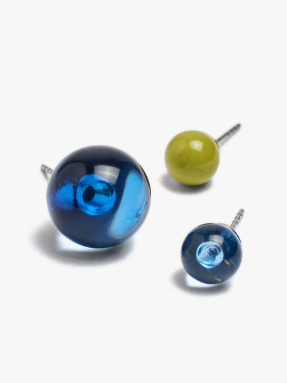 Set Of Resin Bead Earrings In A Gradient