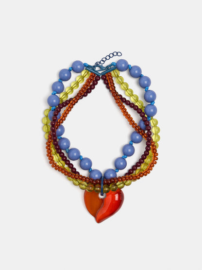 Multi-Collar With Heart Pendant