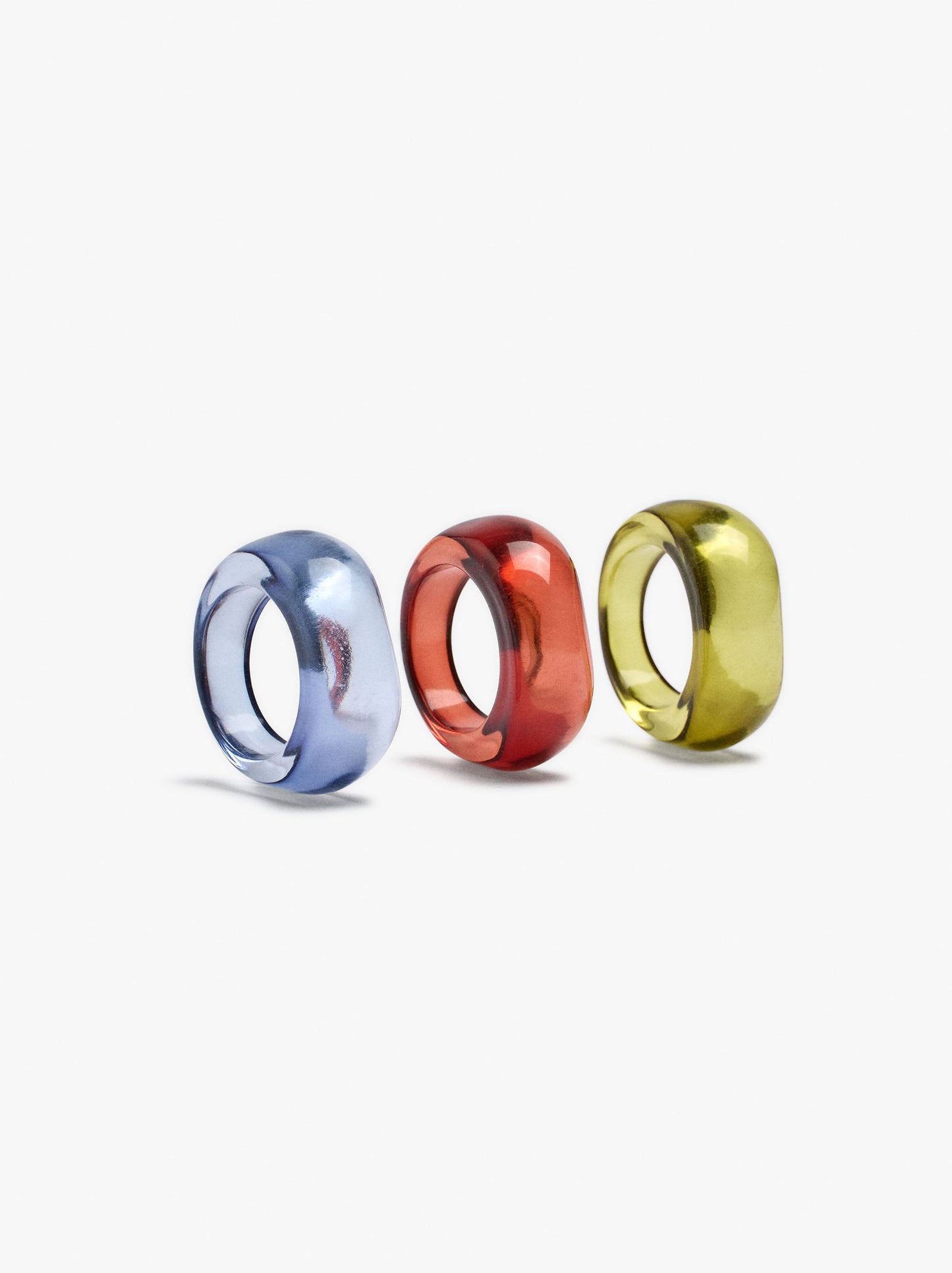 Set Of Multicolor Resin Rings