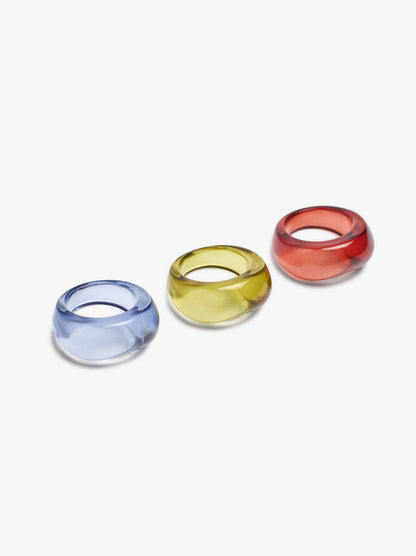 Set Of Multicolor Resin Rings