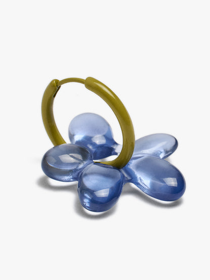 Hoop Earrings With Transparent Resin Flower