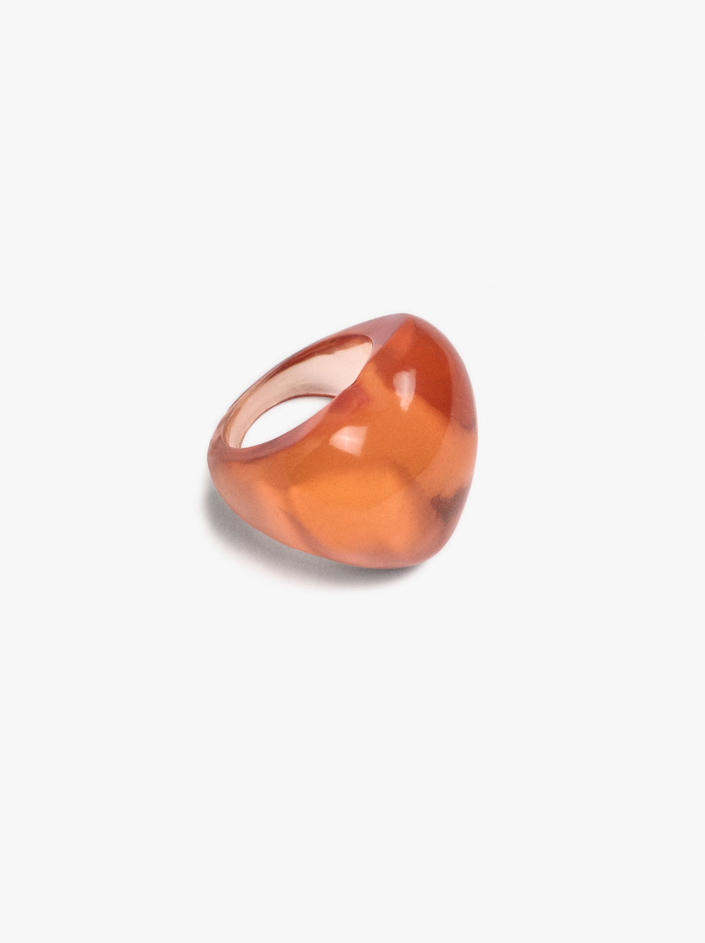 Transparent Resin Heart Ring