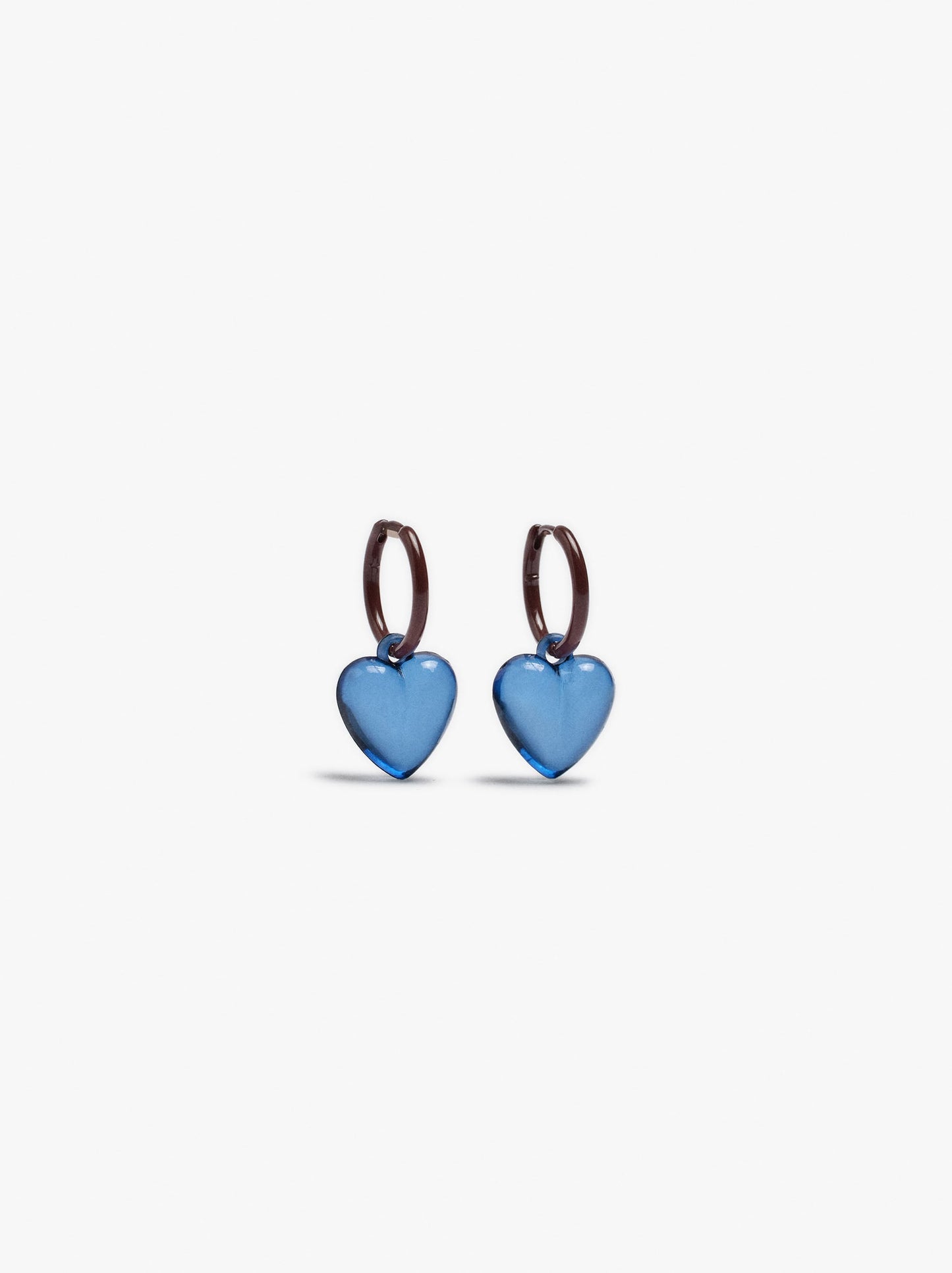 Hoop Earrings With Transparent Resin Heart