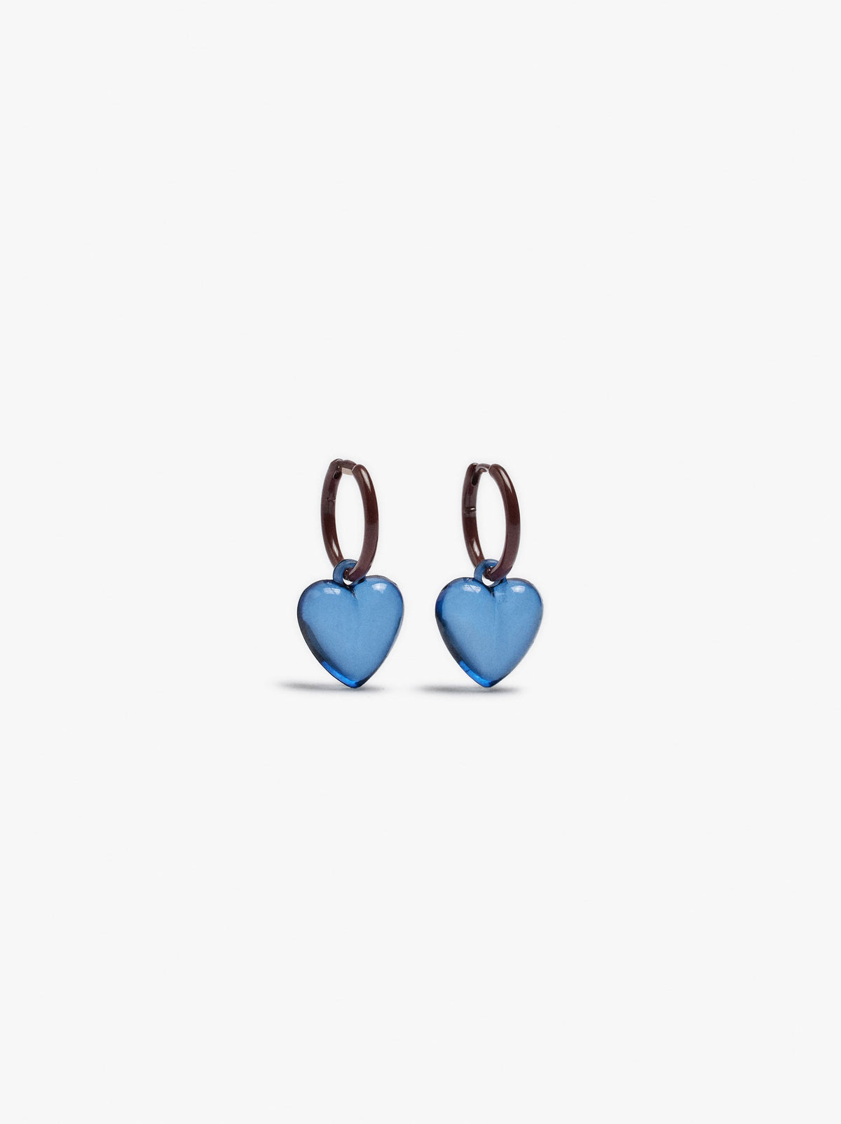 Hoop Earrings With Transparent Resin Heart