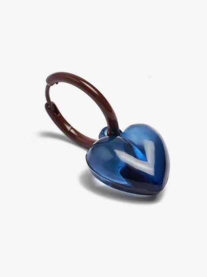 Hoop Earrings With Transparent Resin Heart