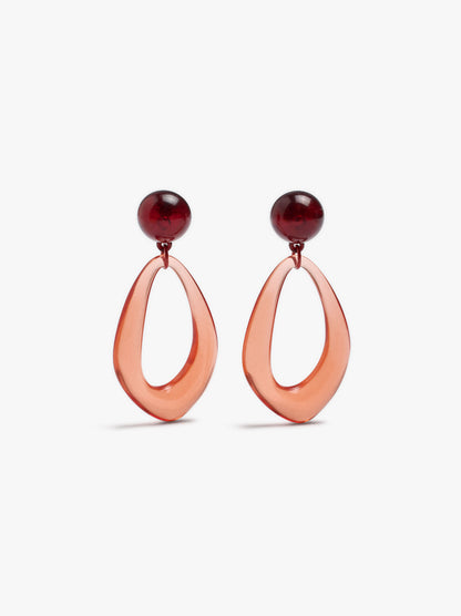 Elongated Transparent Resin Hoop Earrings