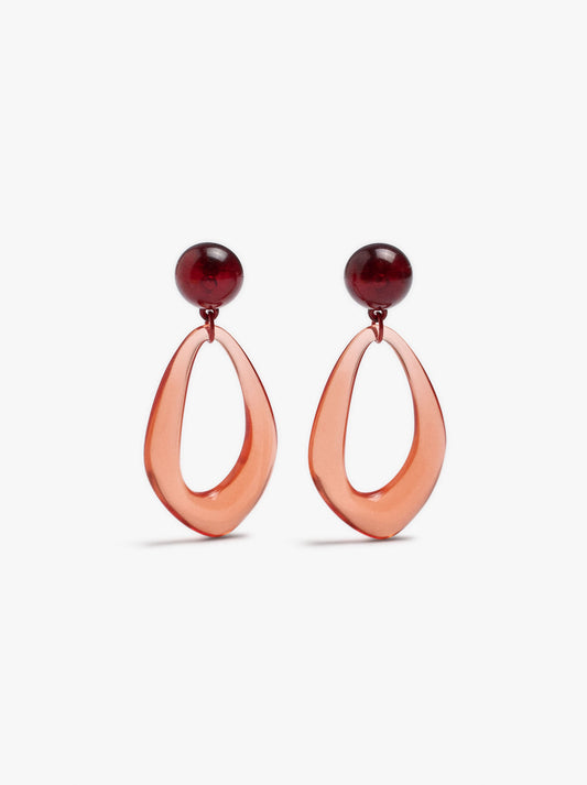 Elongated Transparent Resin Hoop Earrings