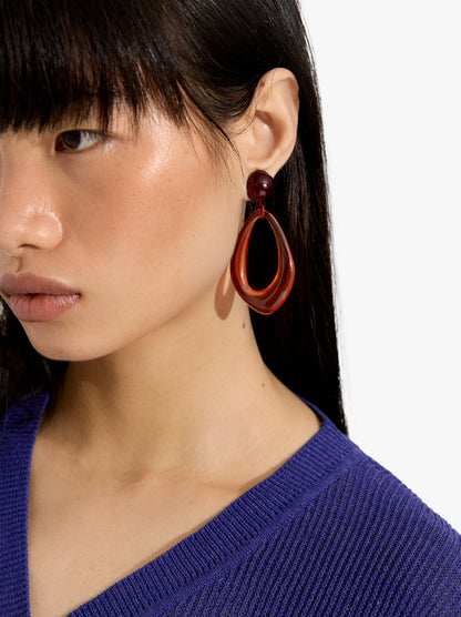 Elongated Transparent Resin Hoop Earrings
