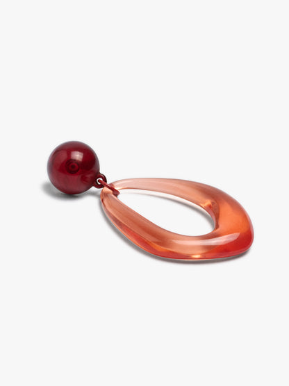Elongated Transparent Resin Hoop Earrings