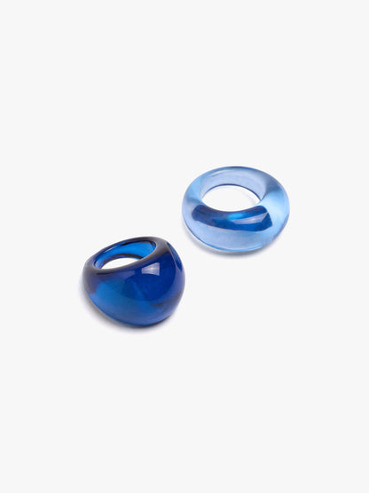 Set Of Rounded Transparent Resin Rings