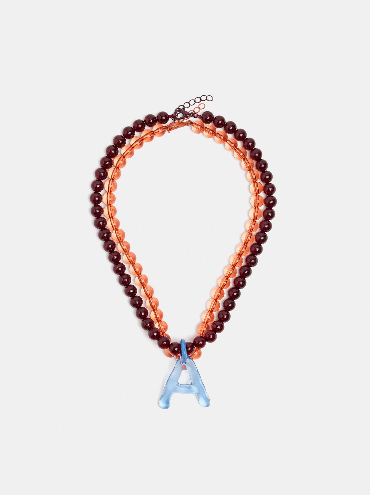 Set Of Beaded Necklaces With A Letter A Pendant