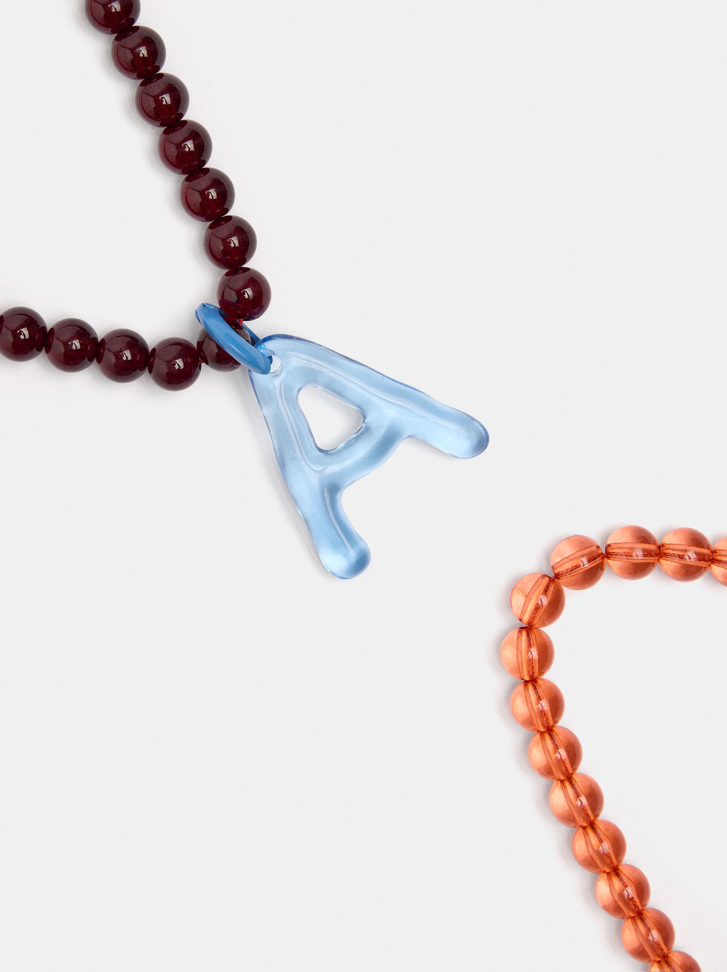 Set Of Beaded Necklaces With A Letter A Pendant