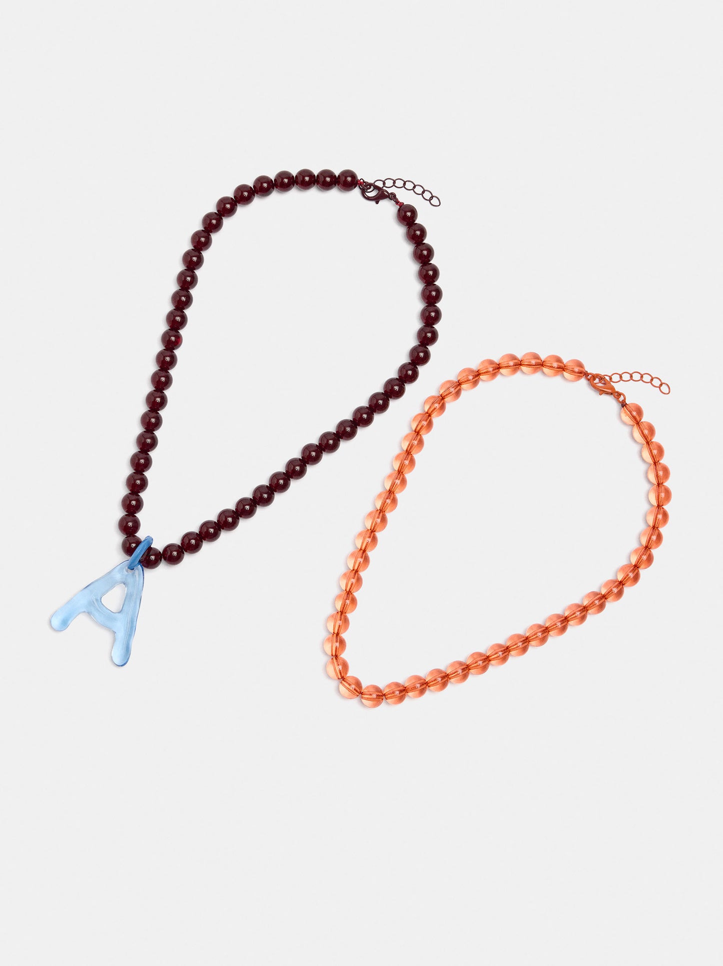 Set Of Beaded Necklaces With A Letter A Pendant