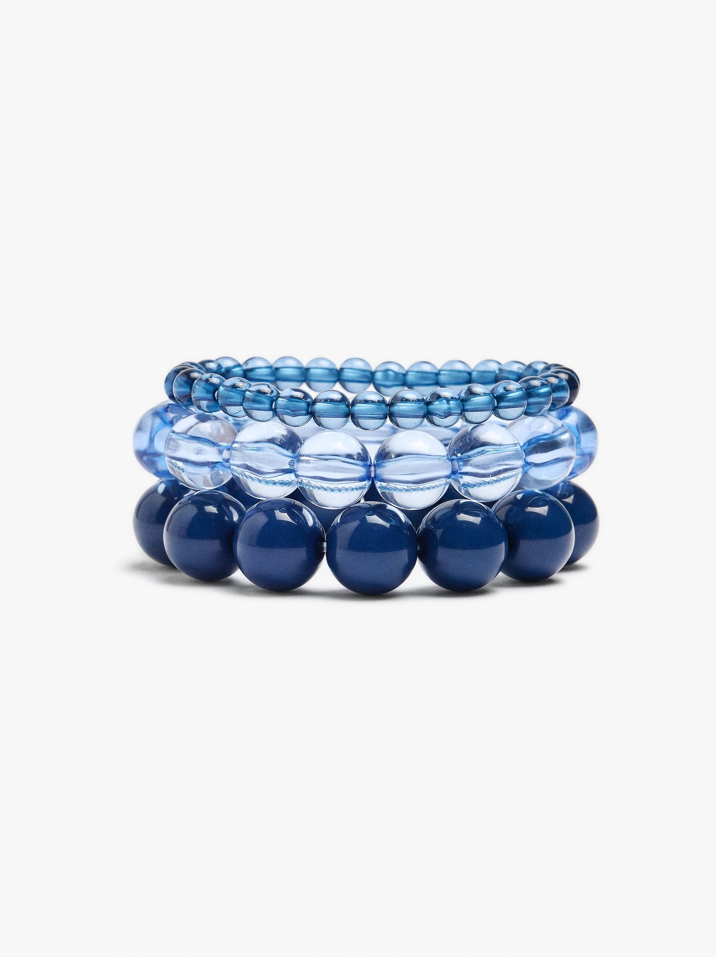 Set Of Gradient Resin Elastic Bracelets