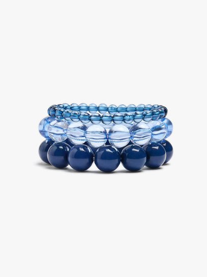 Set Of Gradient Resin Elastic Bracelets