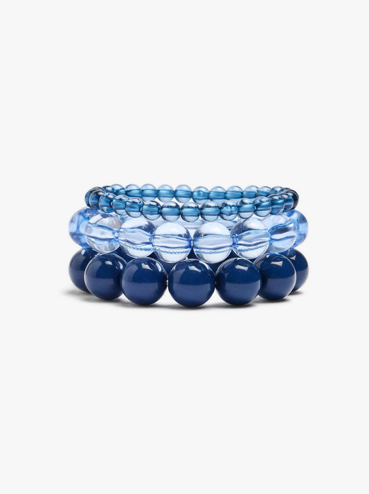 Set Of Gradient Resin Elastic Bracelets
