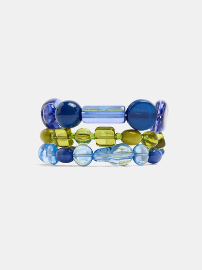 Set Of Elastic Resin Bracelets