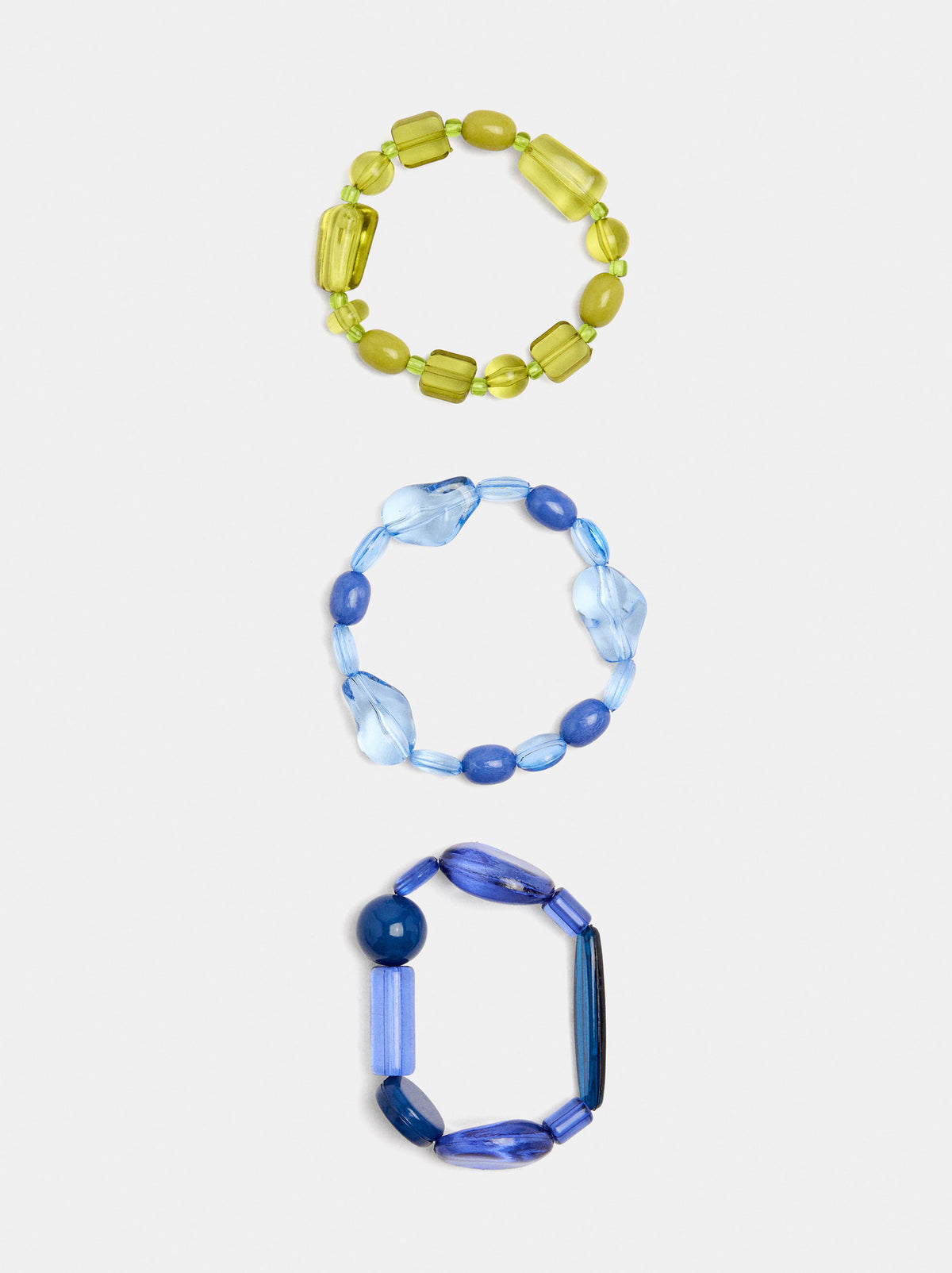 Set Of Elastic Resin Bracelets